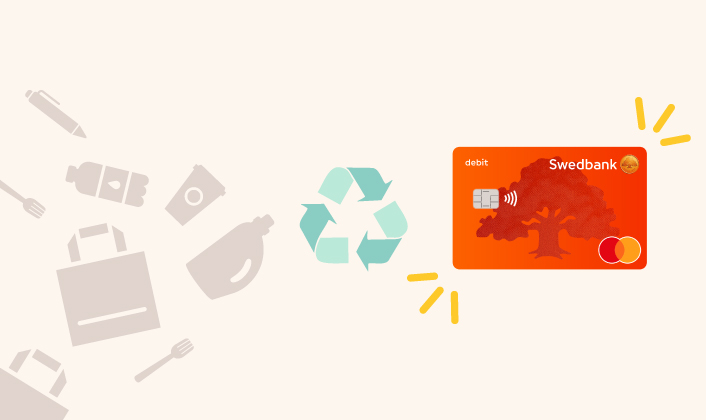 „Swedbank“ pradeda išduoti mokėjimo korteles iš perdirbtų medžiagų