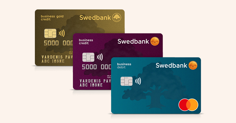 „Swedbank“ atnaujino verslo kortelių dizainą