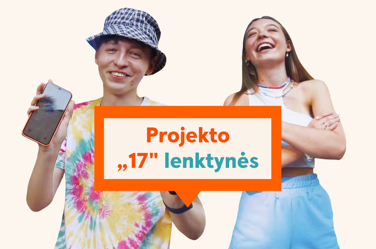 Andriaus ir Linos lenktynės su projektu „Septyniolika“ po Vilniaus gatves