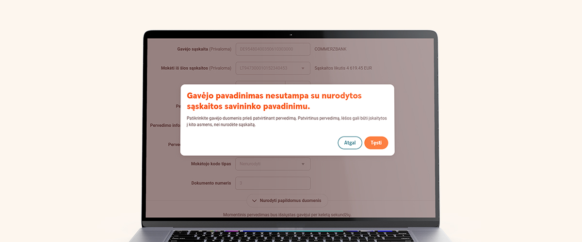 IBAN duomenys nesutampa