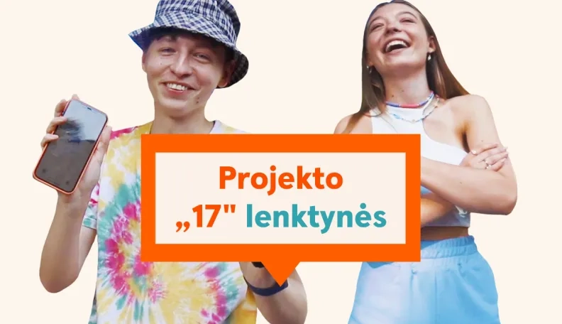 Andriaus ir Linos lenktynės su projektu „Septyniolika“ po Vilniaus gatves