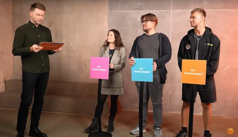 Intelektinis žaidimas „Aš – investuotojas?“ | Pirma laida: Irma, Donatas, Markas