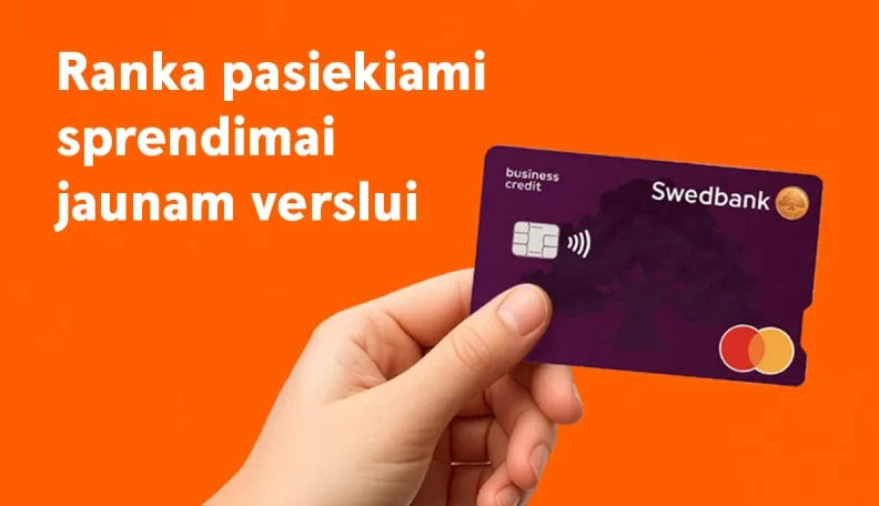 „Swedbank“ pristato kredito kortelę jaunoms įmonėms su iki 500 eurų kredito limitu