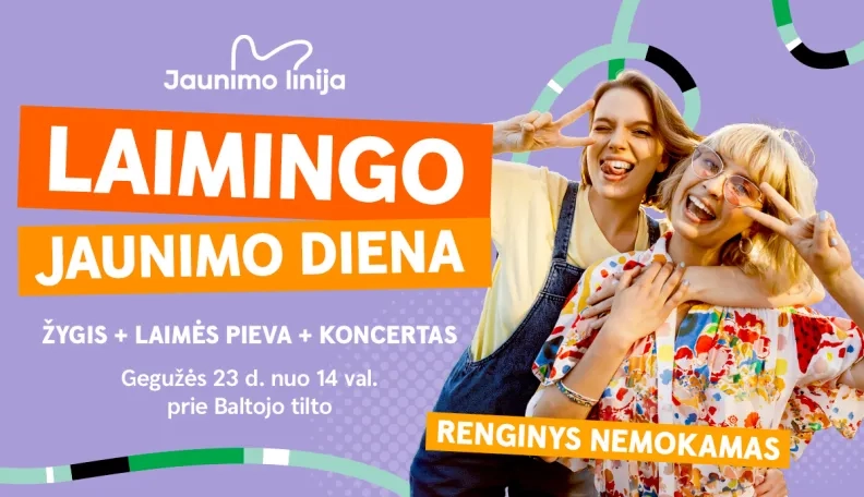 Gegužės 23-ąją Vilniuje – Laimingo jaunimo diena: žygis, Laimės pieva ir nemokamas koncertas